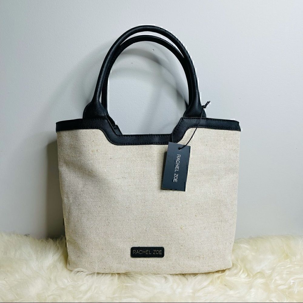 Rachel Zoe canvas tote with top handle NWOT - Picture 3 of 9